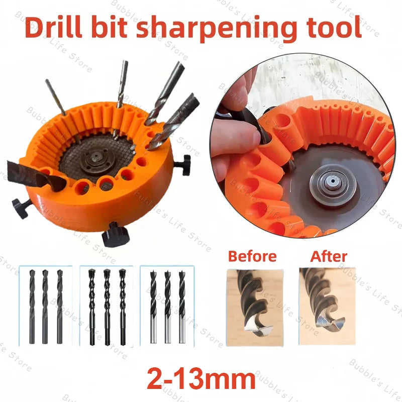 Multipurpose Drill Bit Grinding Sharpener Polishing Grinding Tool 125mm Angle Grinder Powered Tool Parts For 2-13mm Drill Bits | Color:A-Upgraded version