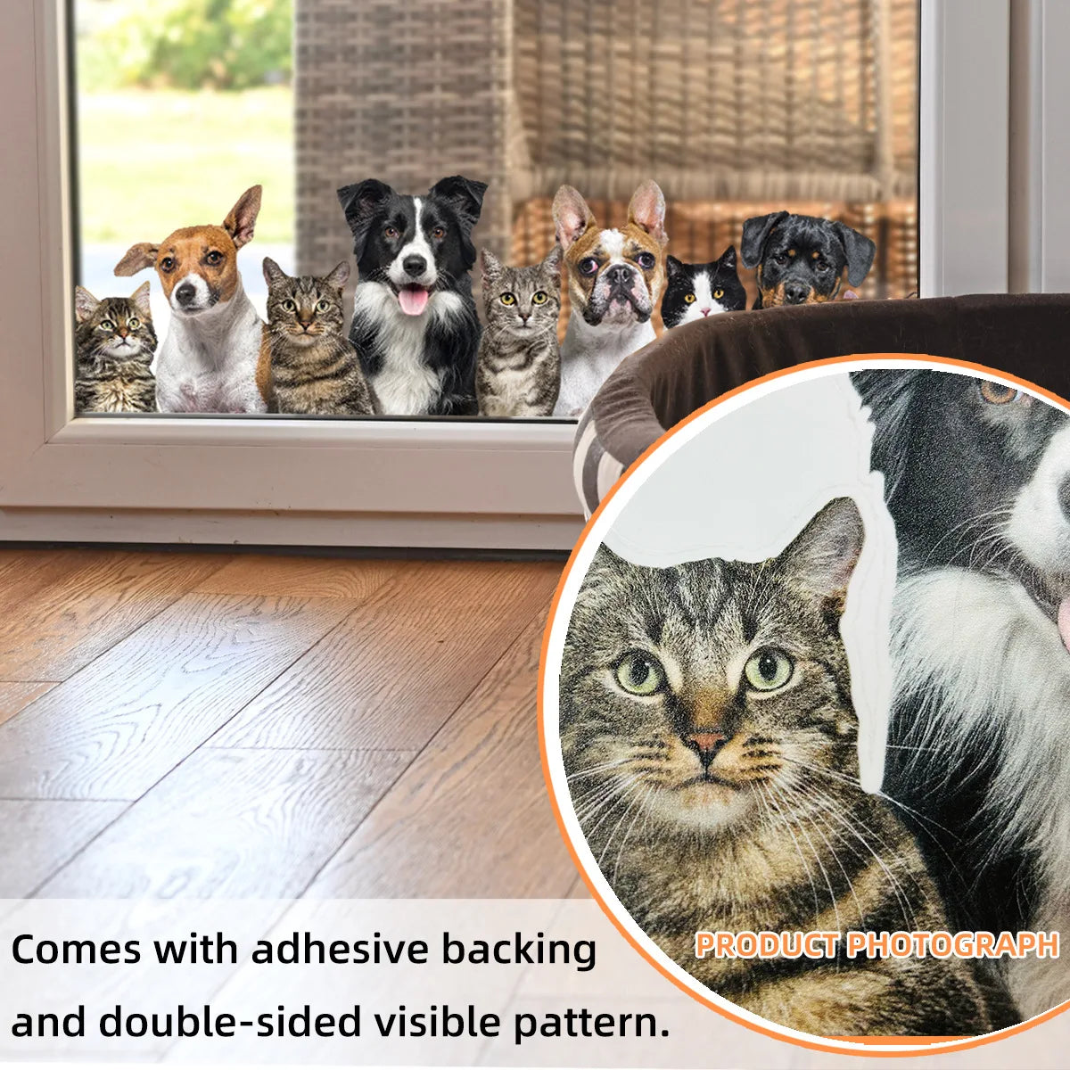 Cat Dog Double-sided Electrostatic Sticker PVC Window Wall Stickers Animals Decor DIY Living Room Home Decoration Mural Children | 4