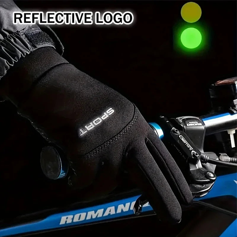 Winter Warm Gloves Touch Screen Windproof Cold-proof Cycling Gloves, Men's Women's Running, Hiking Skiing Gloves | 1