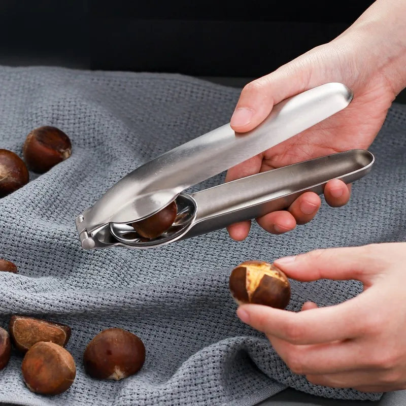 Chestnut Opener Nutcracker Clip 304 Stainless Steel Walnut Pecan Filbert Macadamia Pistachio Nut Cutter Knife Kitchen Gadgets | 0