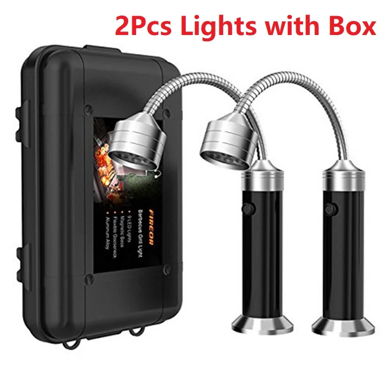 Double Head Grill Lights Heat Resistant Multifunctional Night Fishing LED Lamp For BBQ Super-Bright Flexible Portable Rotatable | Color:BBQ lamp