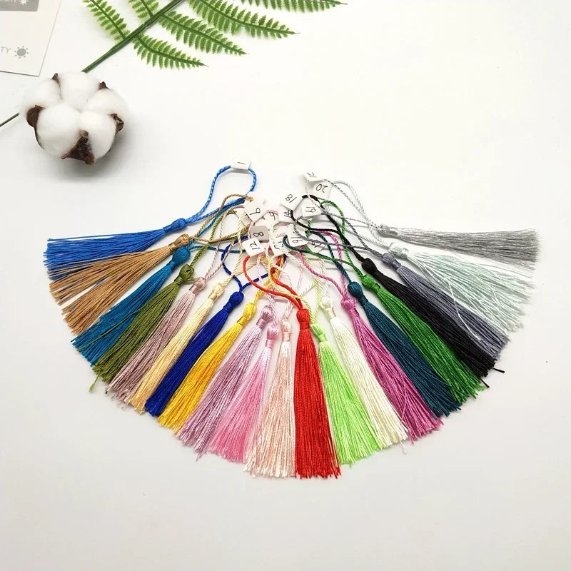 100pcs/lot 13cm Tassel Silk Fringe Silky Floss Bookmark Tassels Mini Tassels For DIY Craft Jewelry Making Souvenir Bookmarks | 1