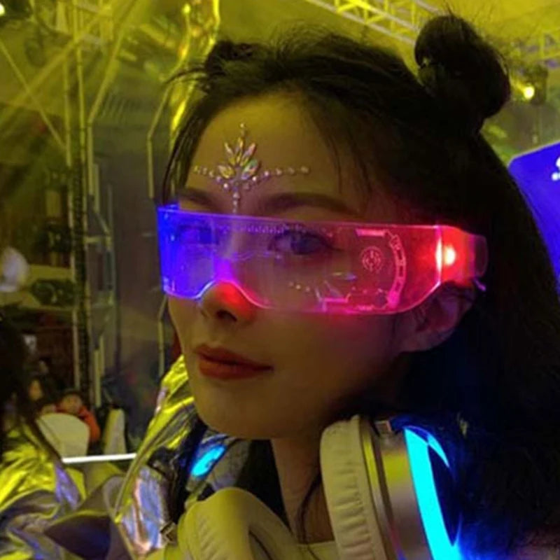 Fashion Luminous Decorative Glasses Neon Light Decoration LED Sunglasses For Nightclub DJ Dance Music Rave Costume Night | 4