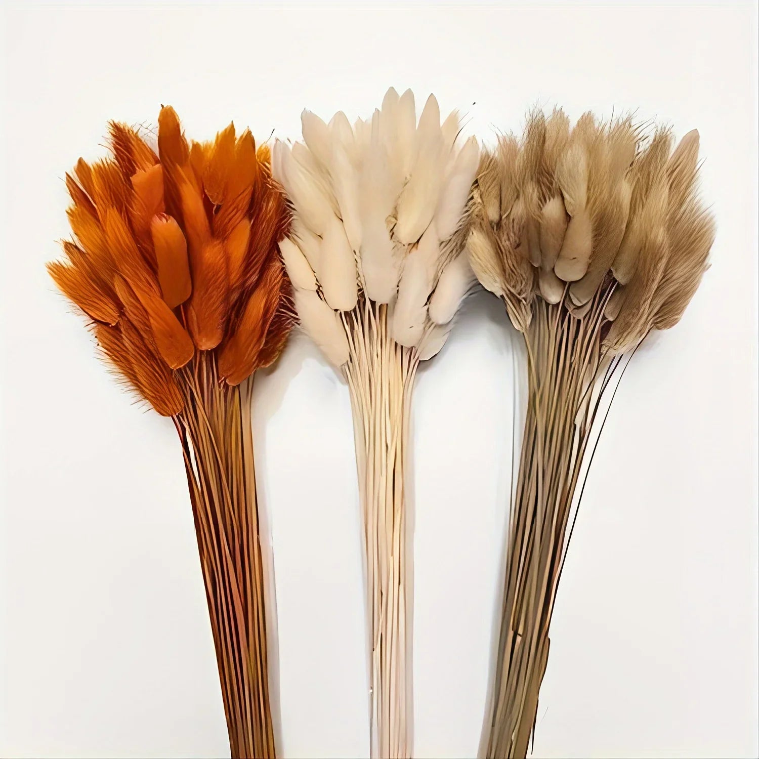 90pcs Boho Autumn Dried Flower Set 3 Colors Mix Colorful Artificial Natural Bunny Tails Grass Bouquets Interior Home Decoration | Color:A
