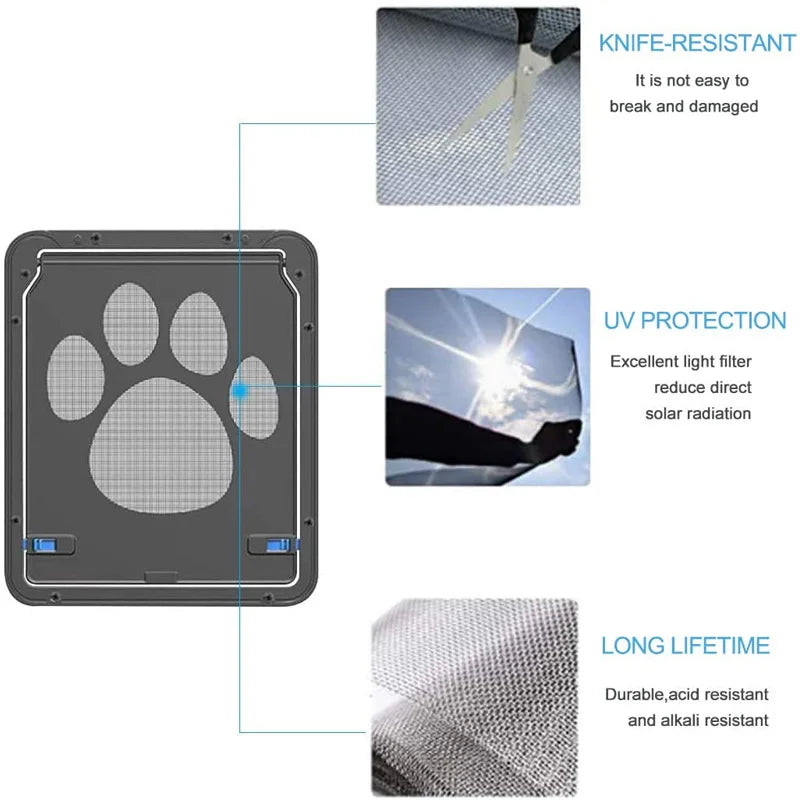 Pet Door Cat Dog Screen Door Lockable Magnetic Flap Screen Automatic Lock Door Suitable for Dogs and Cats Pet Screen Door | 3