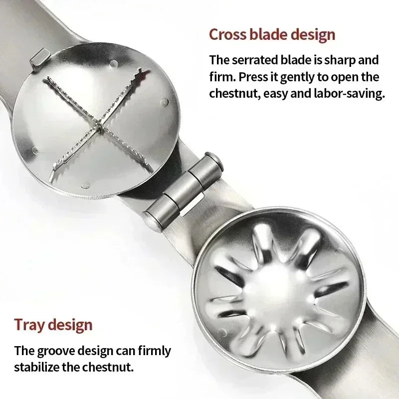 Chestnut Opener Nutcracker Clip 304 Stainless Steel Walnut Pecan Filbert Macadamia Pistachio Nut Cutter Knife Kitchen Gadgets | 4