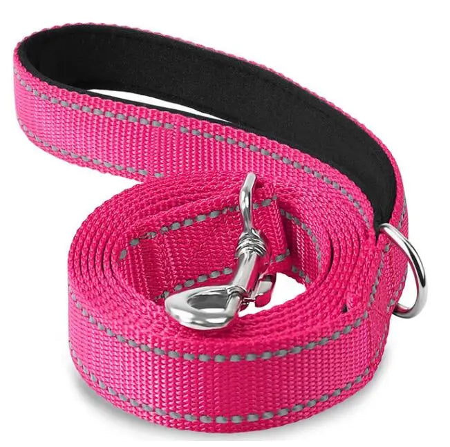 Reflective Pet Leash Dog Trainning Leashes Outdoor Leash Rope Cats Dogs Pet Walking Harness Collar Leader Rope 1.2m 1.5m 1.8m | Color:rose pink