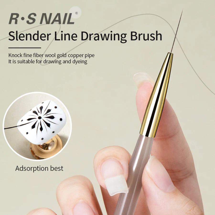 RSNAIL Nail Art Liner Brushes French Stripe Nail Line Painting Pen 18mm Slender Long Line Drawing Brush UV Gel DIY Manicure Tool | 1