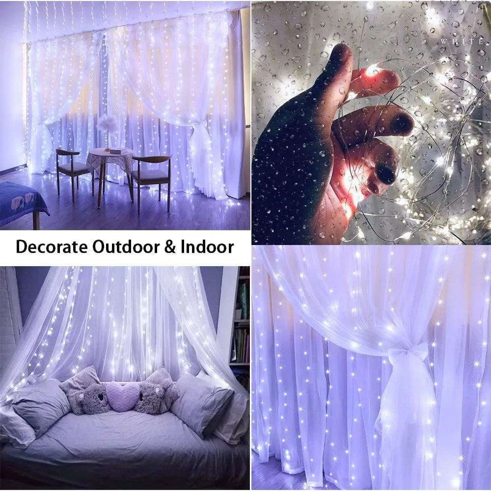Christmas Lights LED Fairy String Curtain Lights 8 Mode Remote USB Festoon Christmas Decor For Home Holiday New Year Lamp | 3