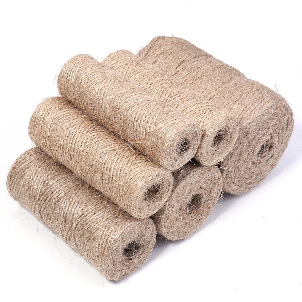 100Meters Natural Jute Rope String Ribbon Crafts DIY Vintage Jute Cord Twine Thread Sewing Gift Party Wedding Home Decoration | 3