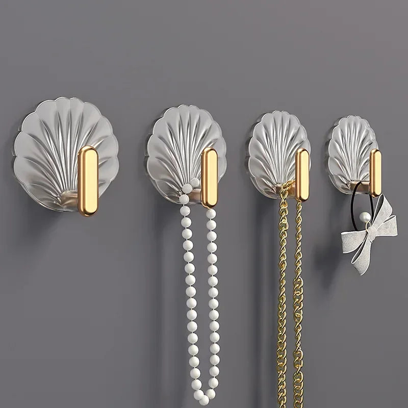 4/2/1pcs Luxury Punch-Free Wall Hooks Strong Sticky Coat Hanger Rack Clothes Towel Bag Key Kitchen Door Organizer Easy Install | 1