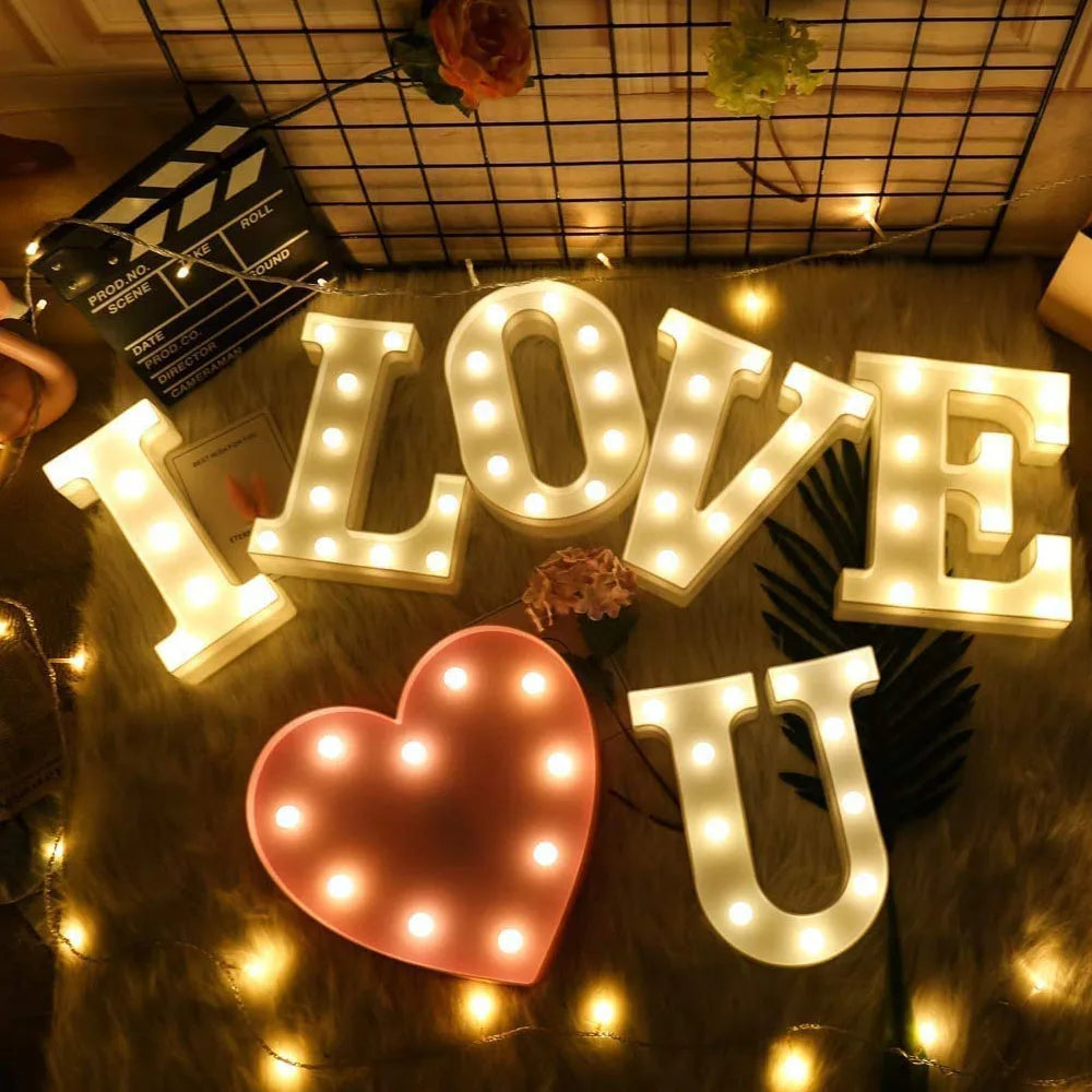 Luminous Number Lamp Alphabet Letter LED Lights Birthday Valentine's Day Wedding Party Decor 0-9 Digital A-Z Letters Night Light | 1