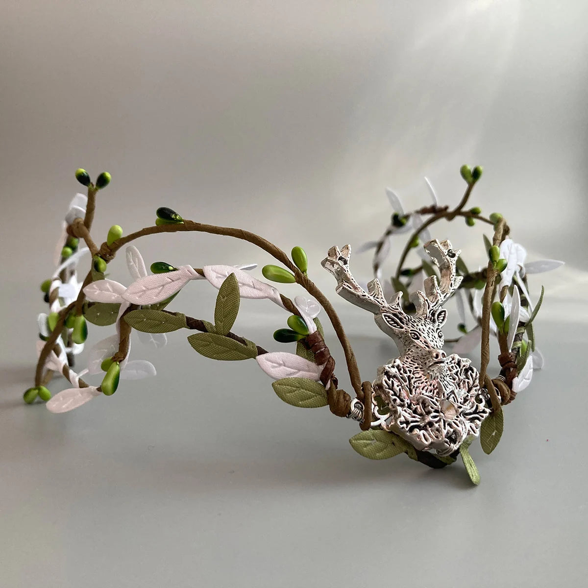 Elf Crown  Minimalist Woodland Tiara Deer Antlers Elven Headpiece Festival Boho Wedding Bride Fairy Costume Circlet Renaissance | Color:ELF70