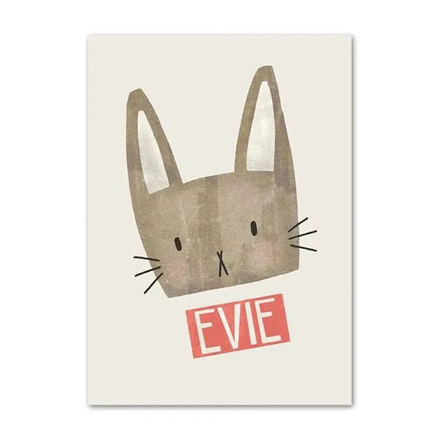 New Boho Cartoon Rabbit Mouse Goose Nurser Art Canvas Painting Nordic Retro Poster and Prints Wall Picture Baby Kids Room Decor | Color:S