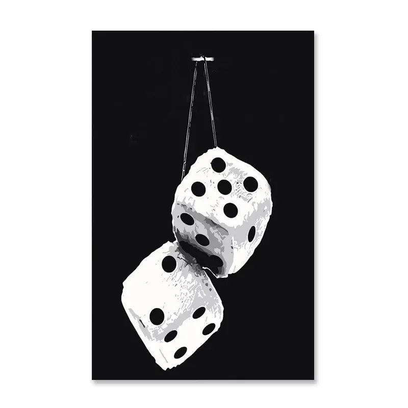 Black And White No.8 Ball Art Poster Billiards Club Theme Wall Art Canvas Painting Prints Living Room Corridor Home Decor | Color:FP1760-1