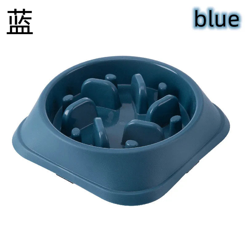 Pet Cat Dog Slow Food Bowl Fat Help Healthy Round Anti-choking Thickened And Non-slip Multiple Colors Shapes | Color:Picture color-3