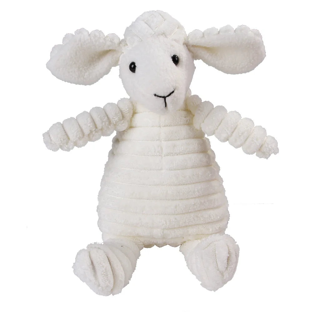 Pet Dog Molar Toy Vent Training Corduroy Monkey Pig Voice Plush Toy Dog Tooth Cleaning Supplie Dog Toys for Large Dogs | Color:sheep