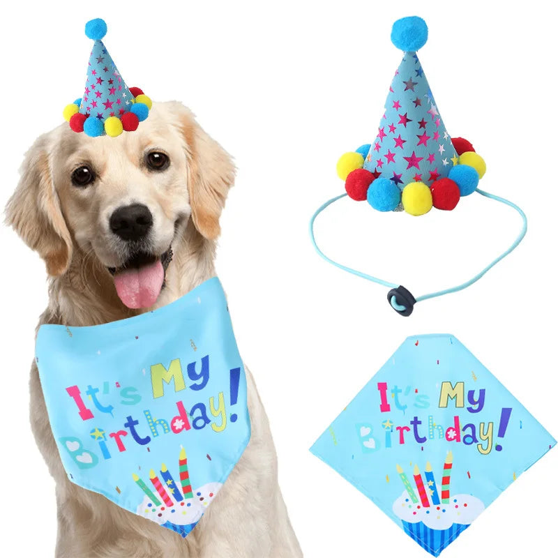 Pet Birthday Party Set Balloon Bandana Hat Bowtie Slogan Supplies for Celebrating Dog Products Supplies All for Pets Cats Party | 2