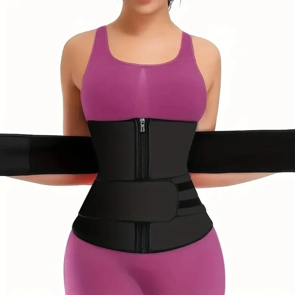 1pc Waist Trainer Slimming Body Shaper Fitness Belt Weight Loss Fat Burning Sport Girdle Sweat Trimmer Workout Cincher Shapewear | Color:H