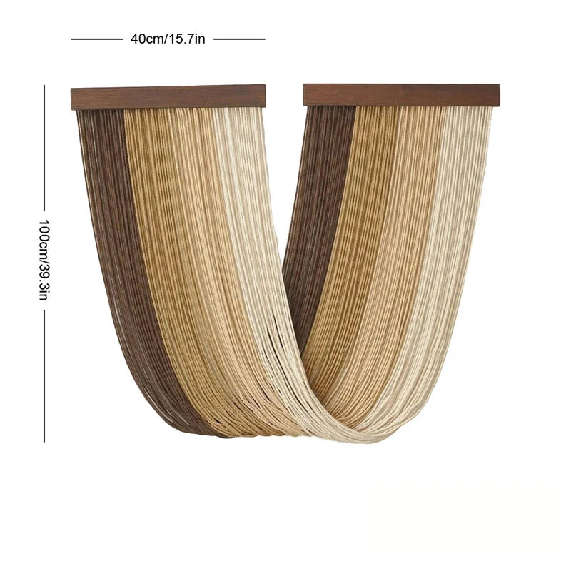 Wall Hanging Tapestry Bohemia Tassel Hand-Woven Curtain Tapestry Boho Decor House Decorations Living Room Hanging Decorations | 4