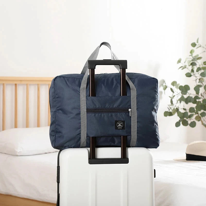 Foldable Travel Duffel Bag for Airlines Carry on Bag for Women and Girls Lightweight Large Capacity Sports Weekend Trip Overnigh | Color:dark blue