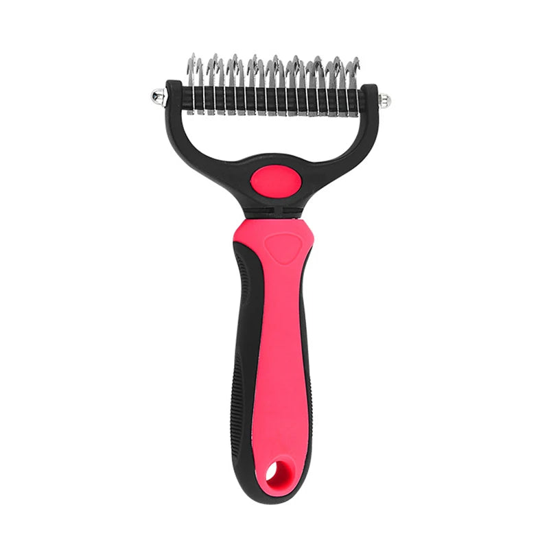 Professional Pet Deshedding Brush Dog Hair Remover Pet Fur Knot Cutter Puppy Cat Comb Brushes Dogs Grooming Shedding Supplies | Color:Red L