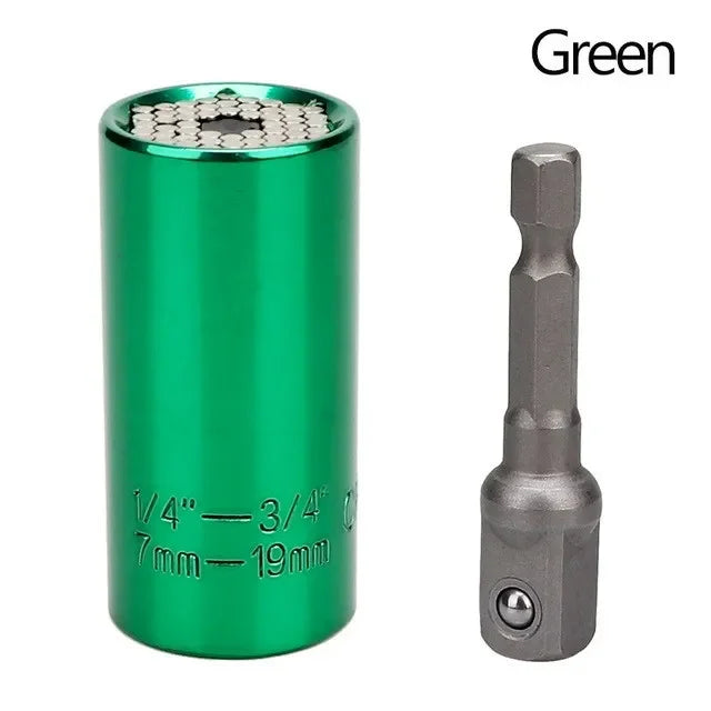 Onnfang 7-19/11-32mm Universal Ratchet Wrench Universal Socket Head, Household Socket Power/Hand Tool Wrench | Color:7-19mm GR