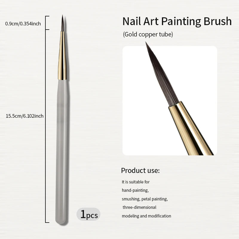 RSNAIL Nail Art Liner Brushes French Stripe Nail Line Painting Pen 18mm Slender Long Line Drawing Brush UV Gel DIY Manicure Tool | Color:Painting Brush