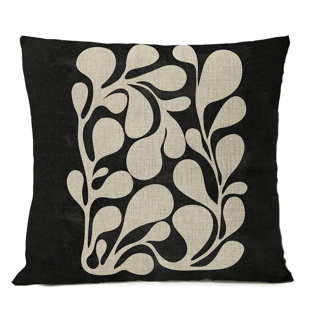 Simple Black Geometric Pillows Boho Leaves Throw Pillow Cover Bohemia Floral Cushion Home Decoration Decorative Sofa Pillow Case | Color:05