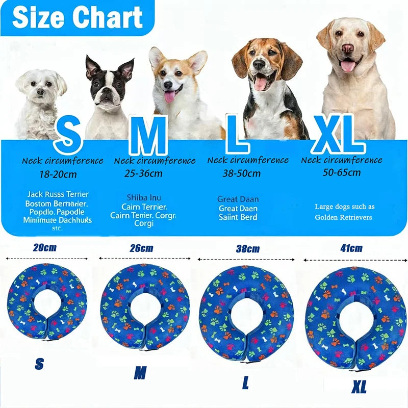Dog Inflatable Cone Collar Adjustable Washable Post-Surgery Recovery Sweet Donuts for Large Medium Dogs Cats Protective Collar | 1