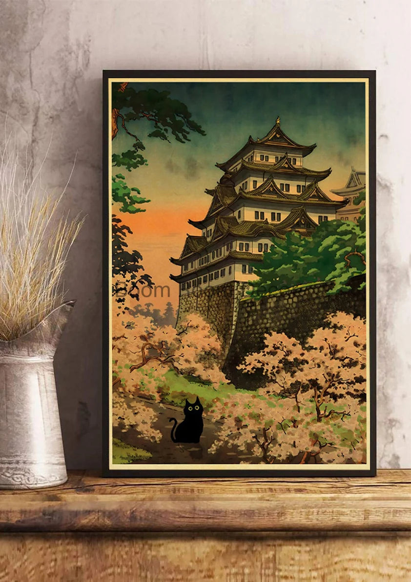 Digital Cats Cute Poster Kraft Paper Prints Modern DIY Funny Cartoon Room Painting Prints Art Picture Posters Living Room Decor | Color:Z123-38