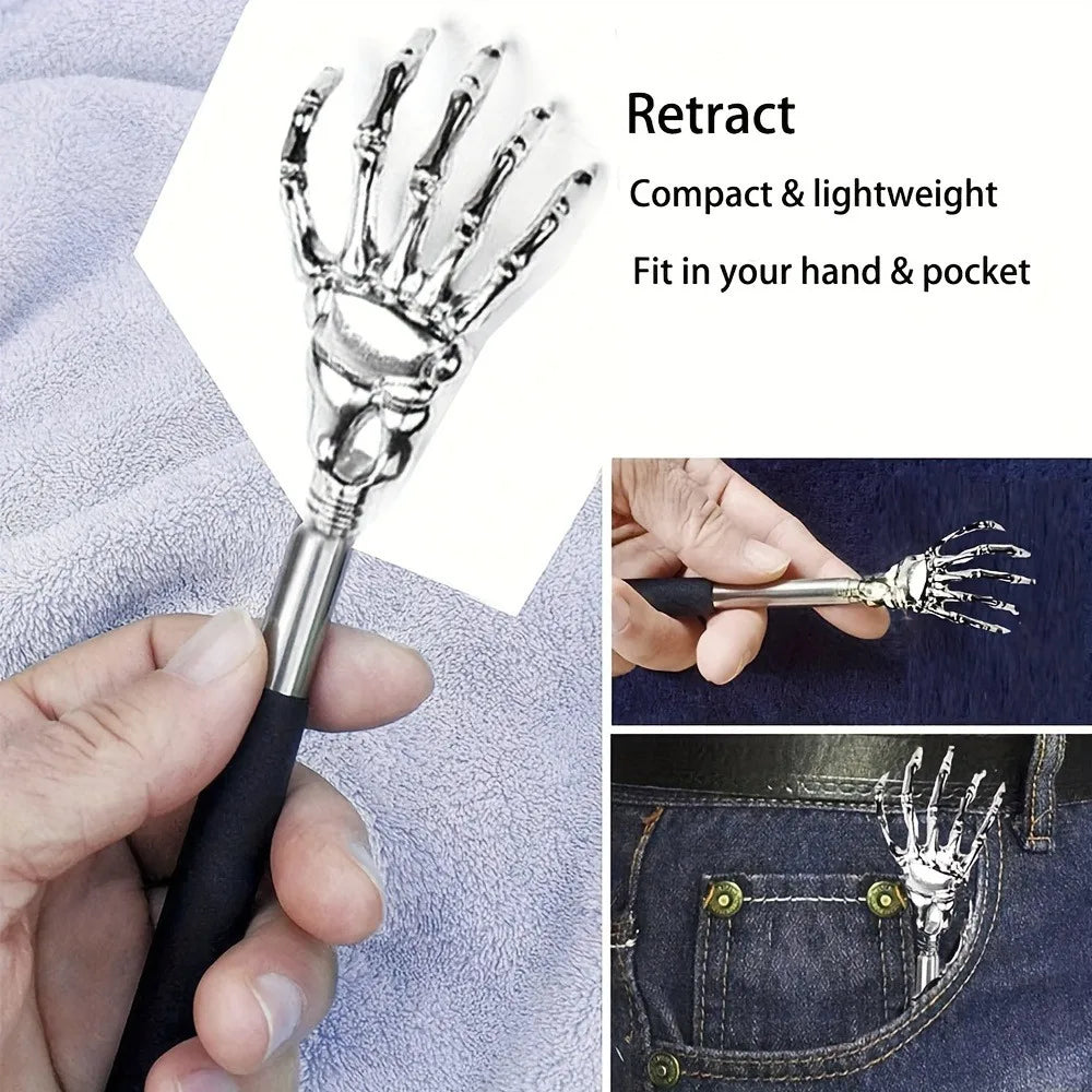 Portable Extendable Back Scratcher Stainless Steel Telescoping Back Scratcher for Both Human and Pets Extendable Back Massager | 4