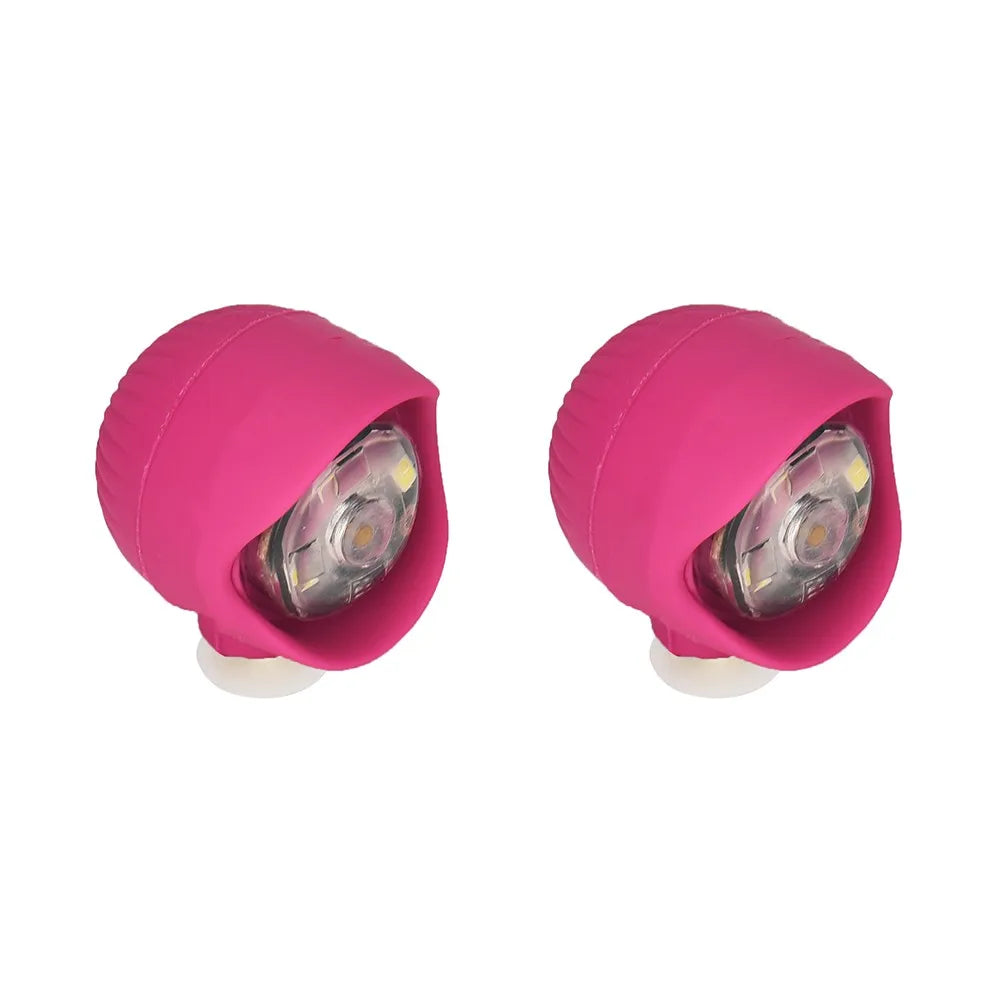 2pcs PVC LED Shoe Lights Charms Accessories for Night Rides, Walks & Dog Walks,Shoes Charms, 3 Lighting Modes | Color:Rose Red