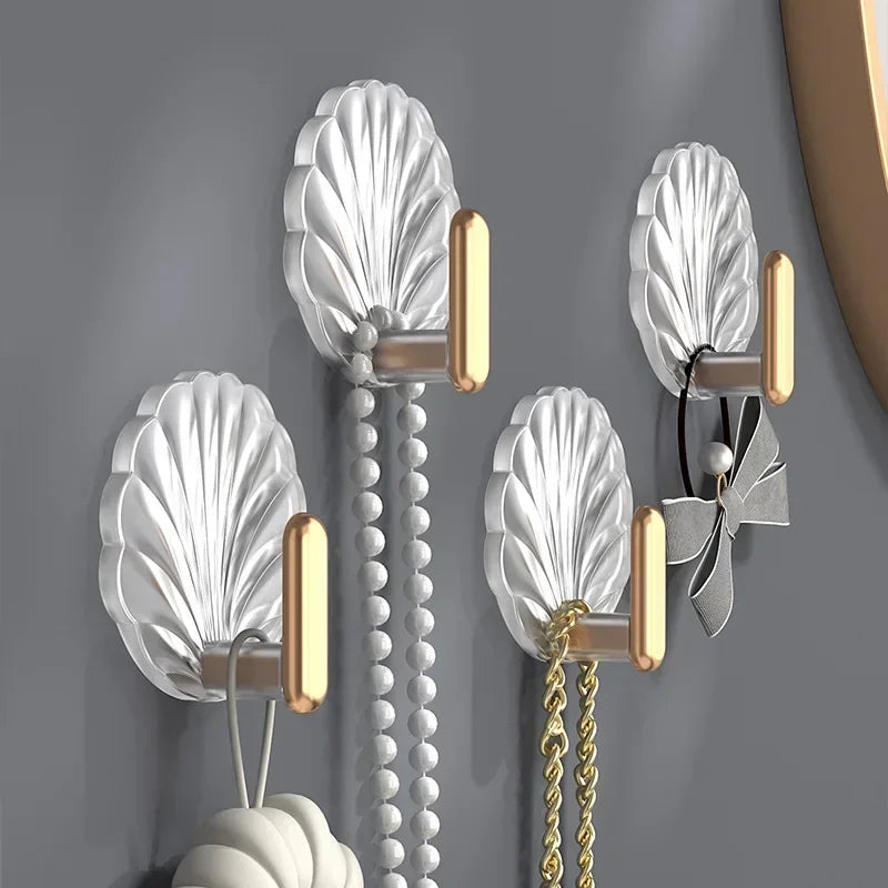 4/2/1pcs Luxury Punch-Free Wall Hooks Strong Sticky Coat Hanger Rack Clothes Towel Bag Key Kitchen Door Organizer Easy Install | 0