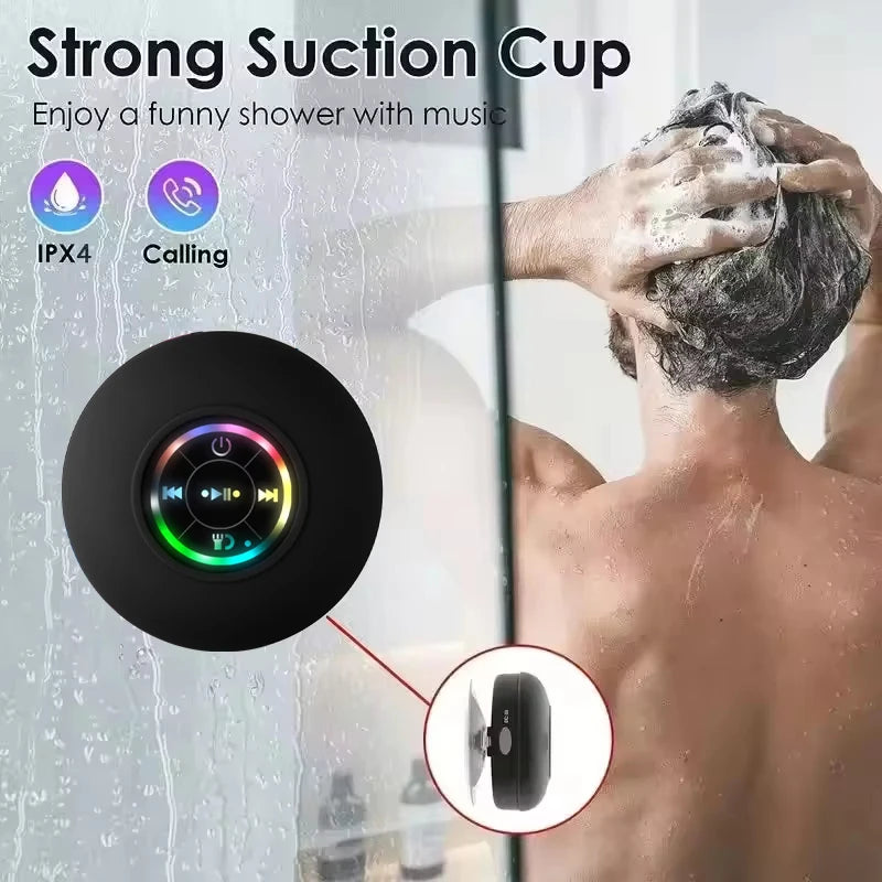 Portable Wireless Bluetooth Speaker LED Light IPX4 Waterproof Loudspeaker Outdoor Bathroom Large Suction Cup Stereo Sound Box | 1