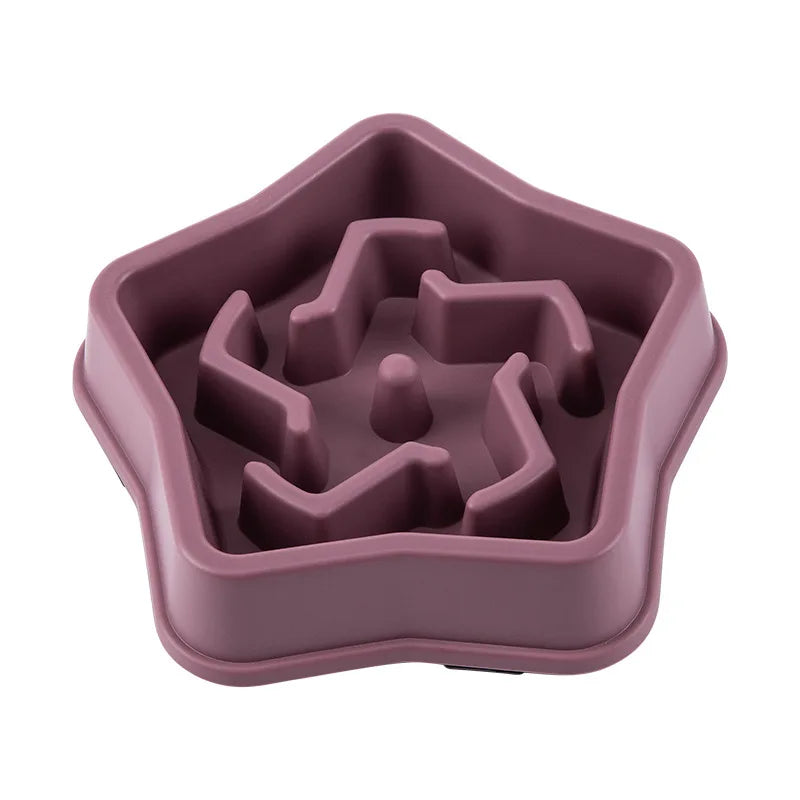 Pet Cat Dog Slow Food Bowl Fat Help Healthy Round Anti-choking Thickened And Non-slip Multiple Colors Shapes | Color:Picture color-17