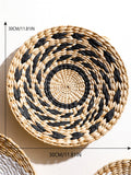 Wall Basket Decor Boho Handmade Seagrass Wall Hanging Decor Natural Basket Wall Art for Kitchen Bedroom Living Room Ornament | Color:Wall decor MS8200