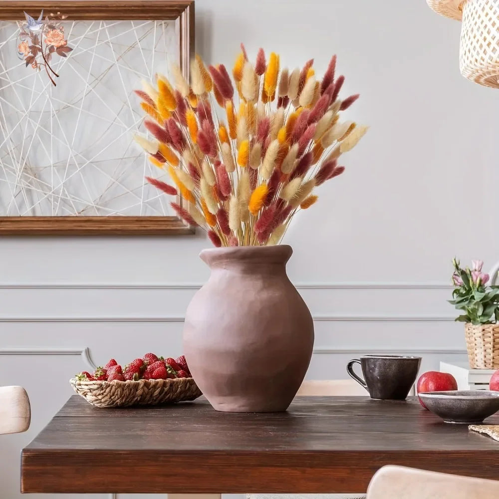 90pcs Boho Autumn Dried Flower Set 3 Colors Mix Colorful Artificial Natural Bunny Tails Grass Bouquets Interior Home Decoration | 4