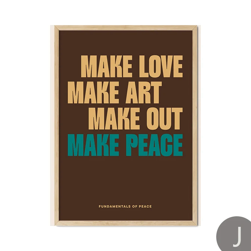 Abstract Thistles Marbled Garden Revival Stallion Terracotta Line Decor Painting Canvas Wall Art Print Poster Picture LivingRoom | Color:J