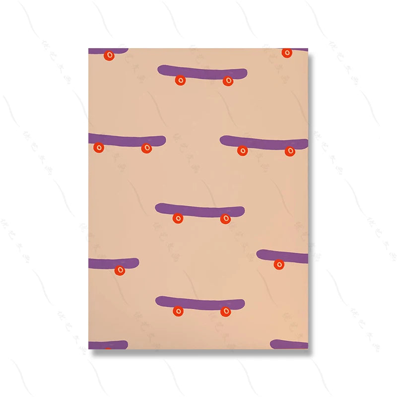 Fashion Dog Lion Leopard Surfer Seagull Poster Animal Wall Art Kids Room Decor Boho Nursery Print Safari Montessori Illustration | Color:Picture 6