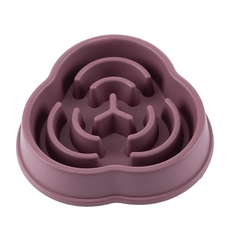 Pet Cat Dog Slow Food Bowl Fat Help Healthy Round Anti-choking Thickened And Non-slip Multiple Colors Shapes | Color:Picture color-7