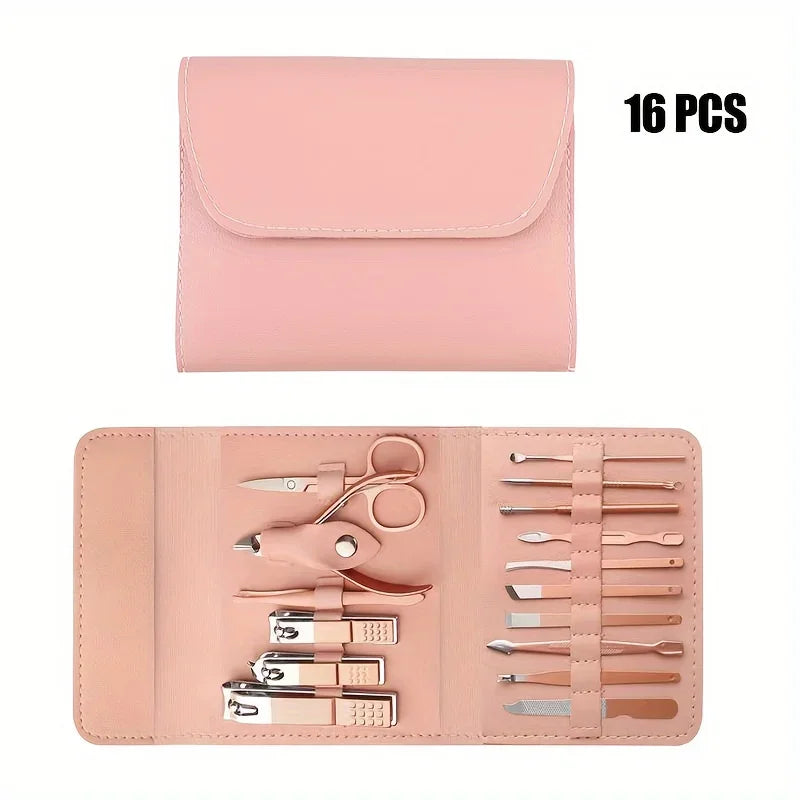 16pcs Professional Nail Clippers and Cuticle Nippers Set with Travel Case Manicure Set Pedicure Sets Nail Clippers | 2