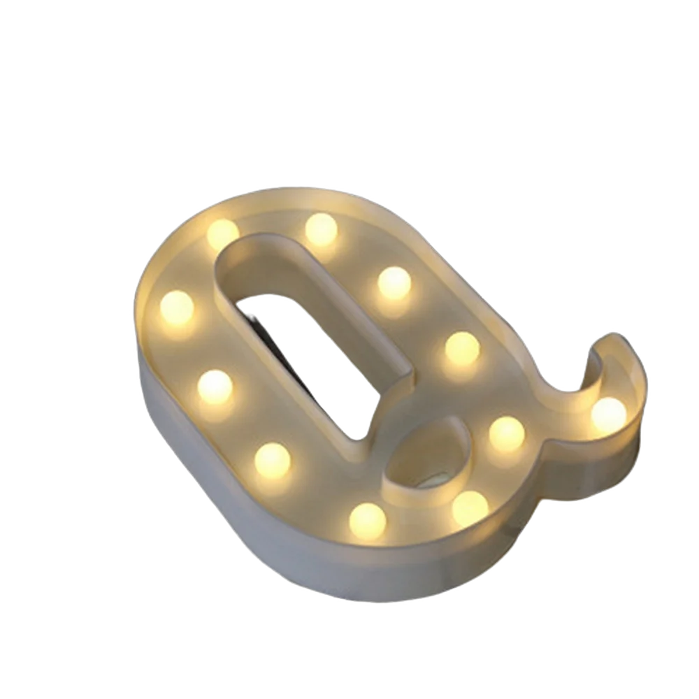 Luminous Number Lamp Alphabet Letter LED Lights Birthday Valentine's Day Wedding Party Decor 0-9 Digital A-Z Letters Night Light | Color:Q