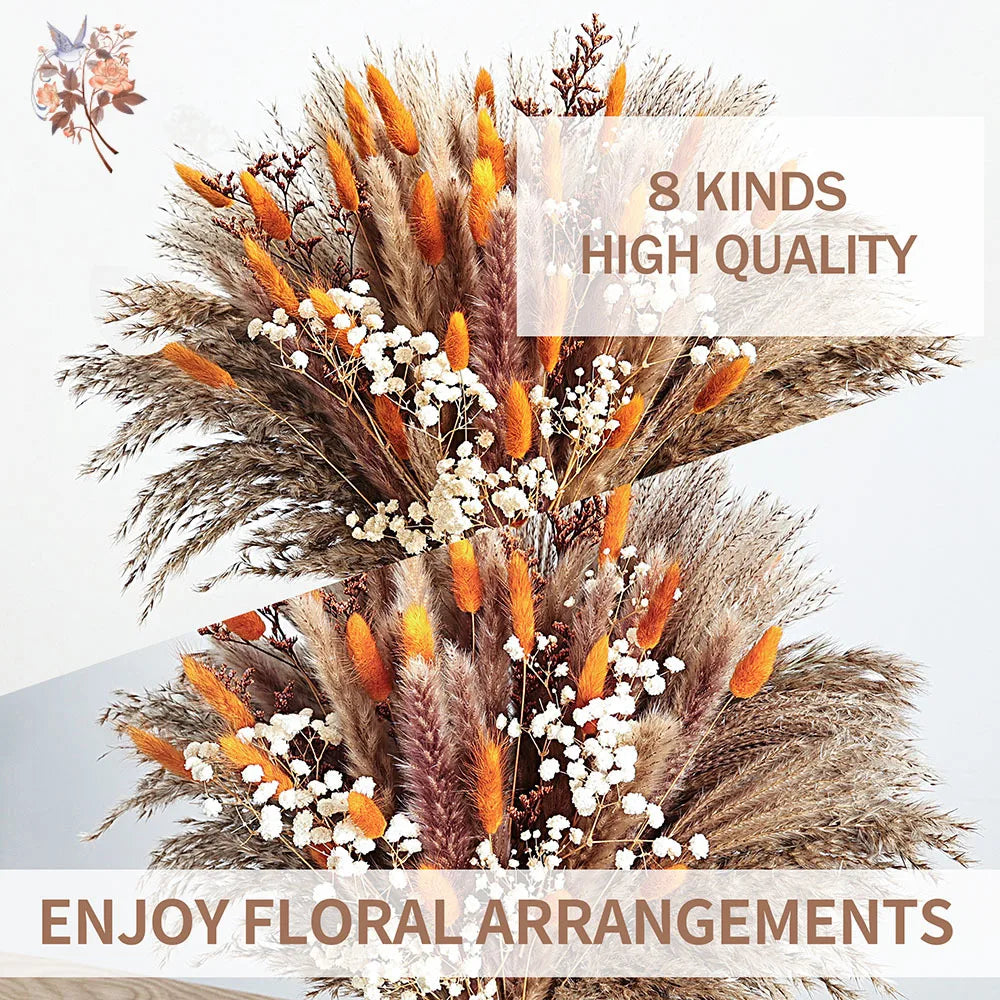 Autumn Dried Fluffy Pampas Bunny Tails Boho Home Nature Flower Bouquet Baby Breath Living Room Vase Decor Wedding Couples Gift | 4
