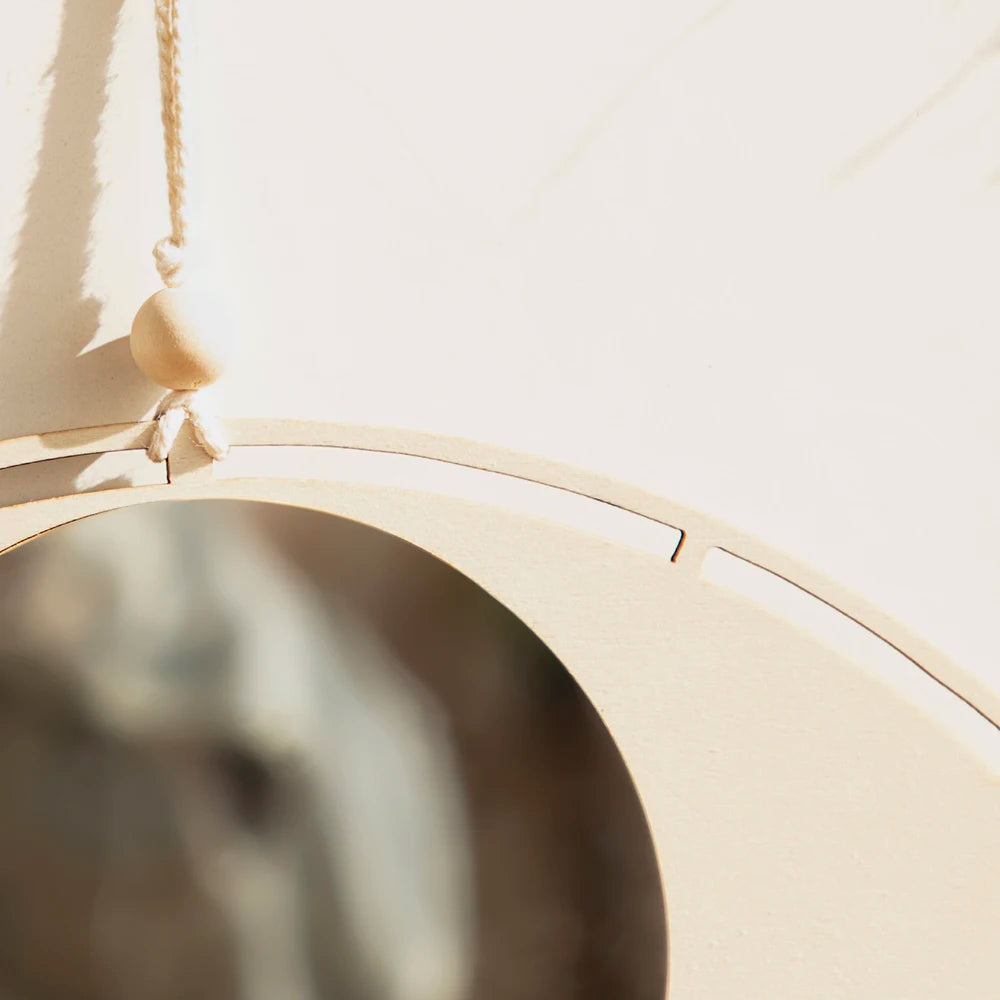 Macrame Mirror Eye Decorative Mirrors Wooden Home Wall Decor Boho Evil Eye Makeup Mirror Bedroom Living Room Tassel Decoration | 3