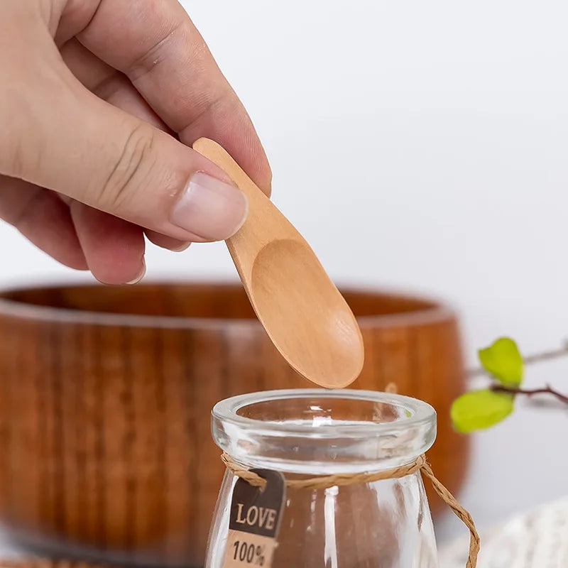 Mini Natural Wooden Cooking Tools Scoop Tea Honey Coffee Condiment Salt Sugar Spoon Household Kitchen Gadgets Spoons | 4