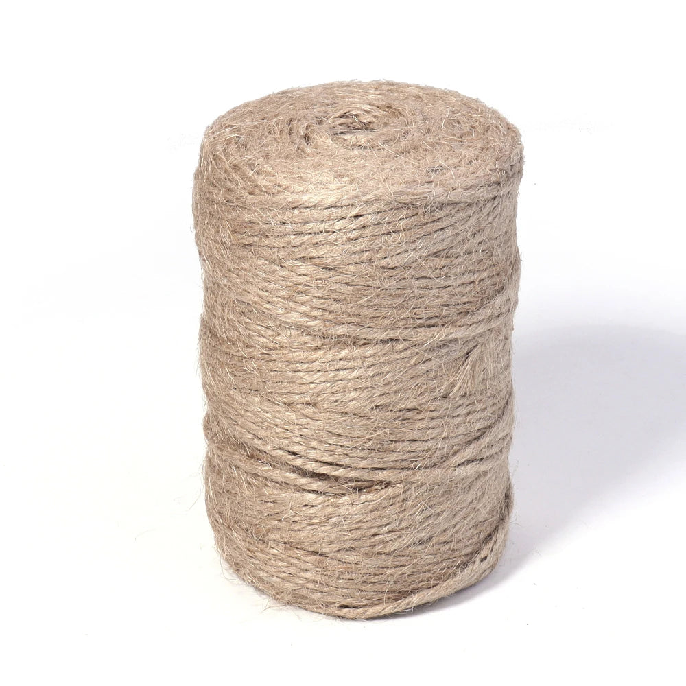 100Meters Natural Jute Rope String Ribbon Crafts DIY Vintage Jute Cord Twine Thread Sewing Gift Party Wedding Home Decoration | Color:width 3mm