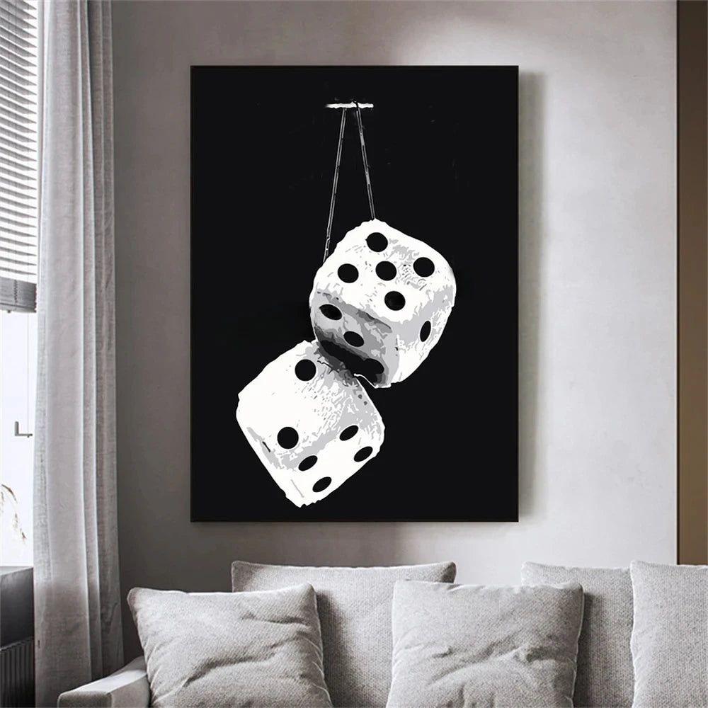 Black And White No.8 Ball Art Poster Billiards Club Theme Wall Art Canvas Painting Prints Living Room Corridor Home Decor | 2