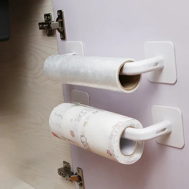1/2pcs Adhesive Toilet Roll Paper Holder Organizer Wall Mount Storage Stand Kitchen Bathroom No Drill Tissue Towel Dispenser | 4