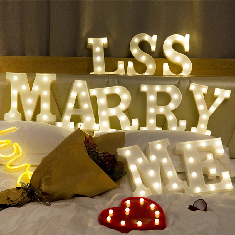 Luminous Number Lamp Alphabet Letter LED Lights Birthday Valentine's Day Wedding Party Decor 0-9 Digital A-Z Letters Night Light | 3